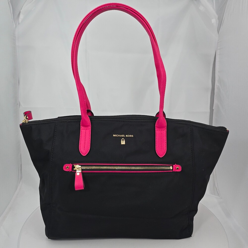 MICHAEL KORS Kelsey Large Nylon/Saffiano Travel Tote Luggage Topper 18”x11”6”